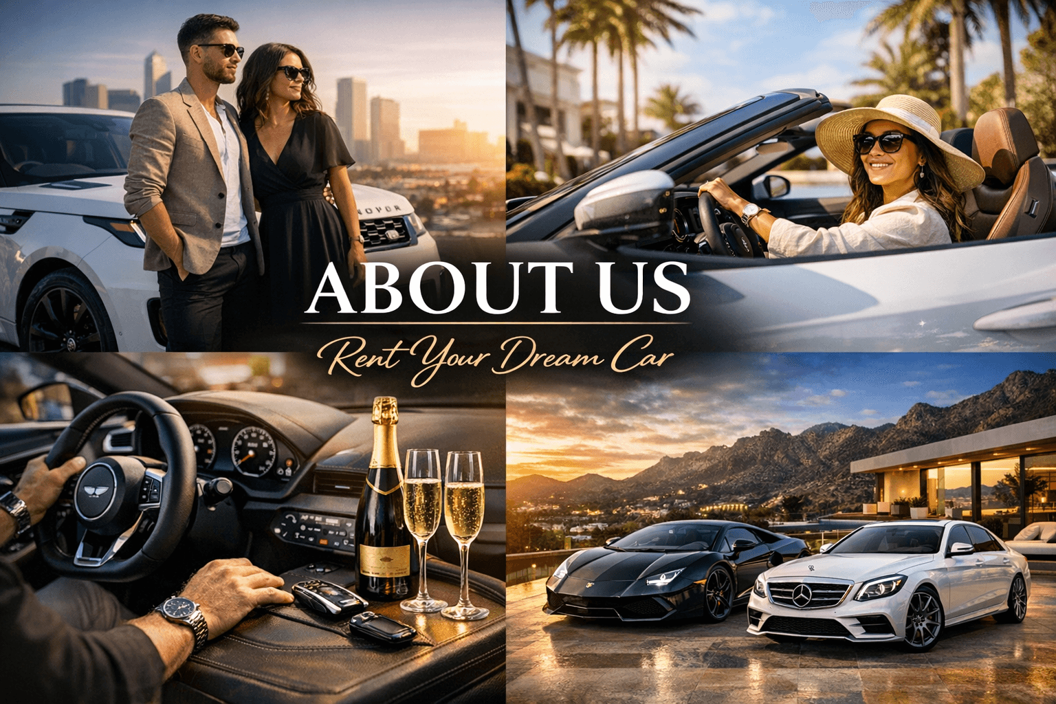 Luxury car rental showroom exterior